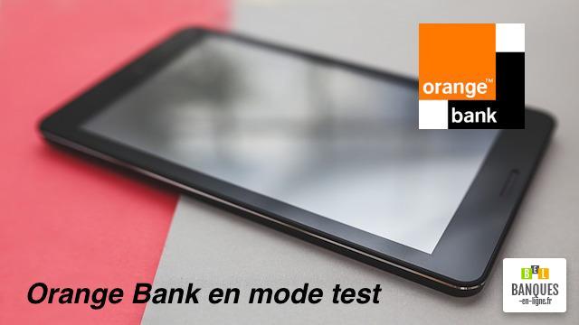 Banque en ligne Orange Bank en mode test