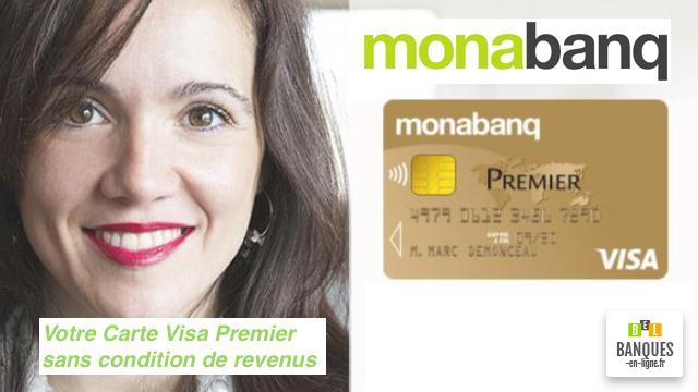 carte bancaire Visa PremierMonabanq sans condition de revenus